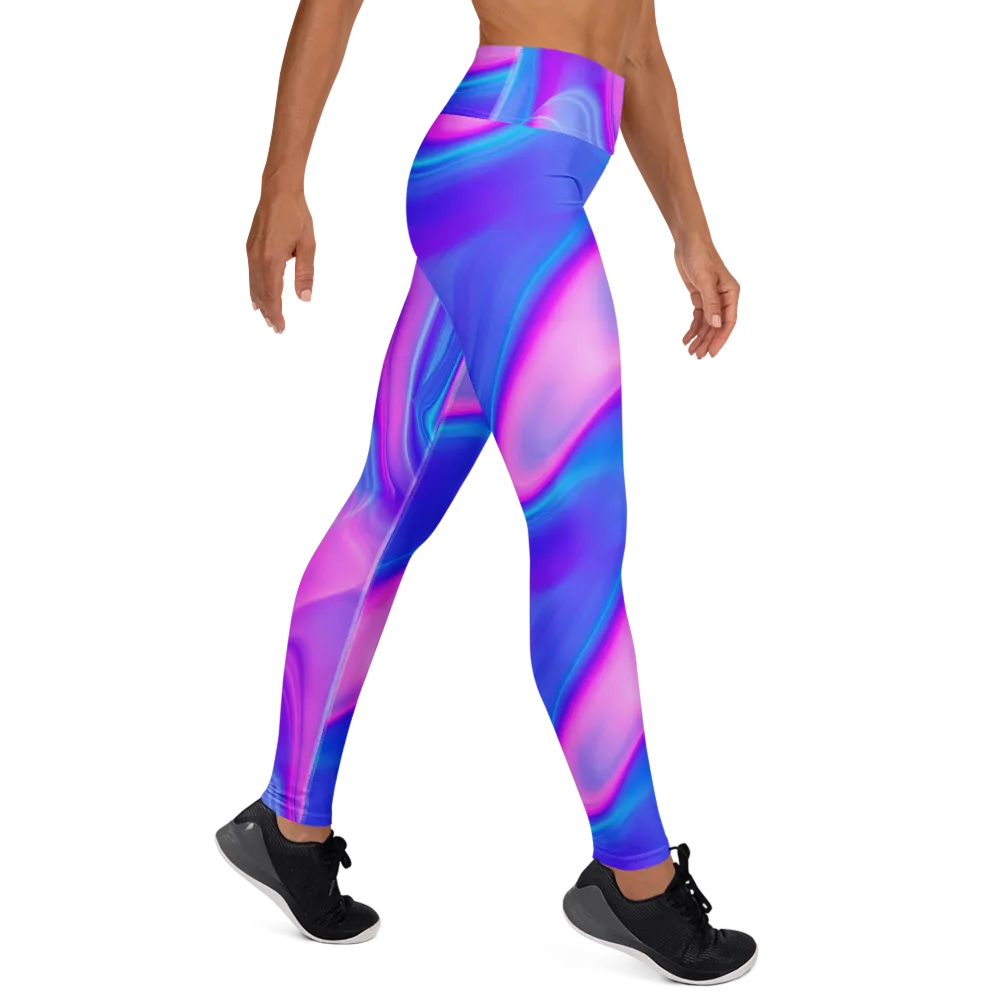 Cosmic Satin on Yoga Leggings — Right