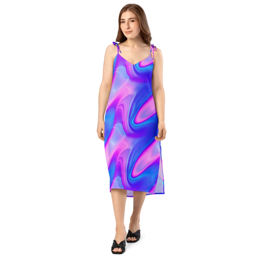 Cosmic Satin on Slip Dress — Front