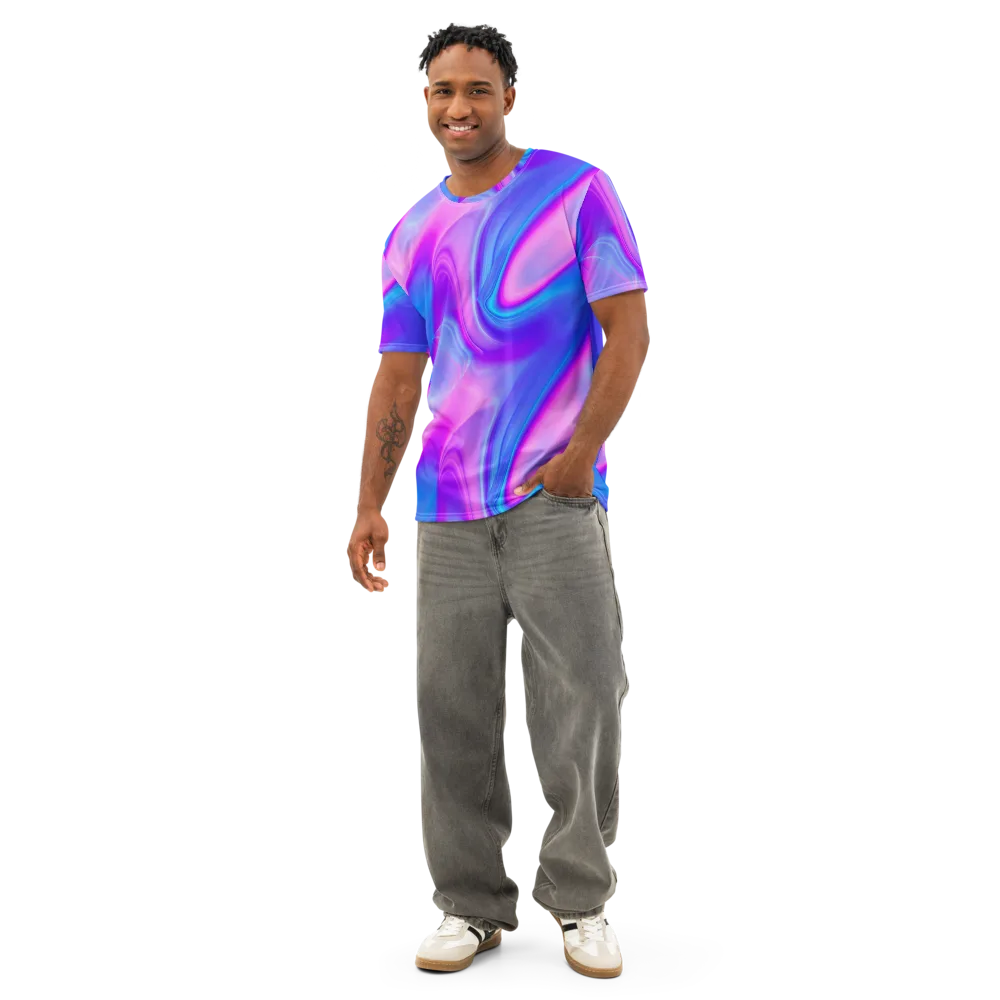 Cosmic Satin on Men's Cotton Crew Neck T-Shirt — Front