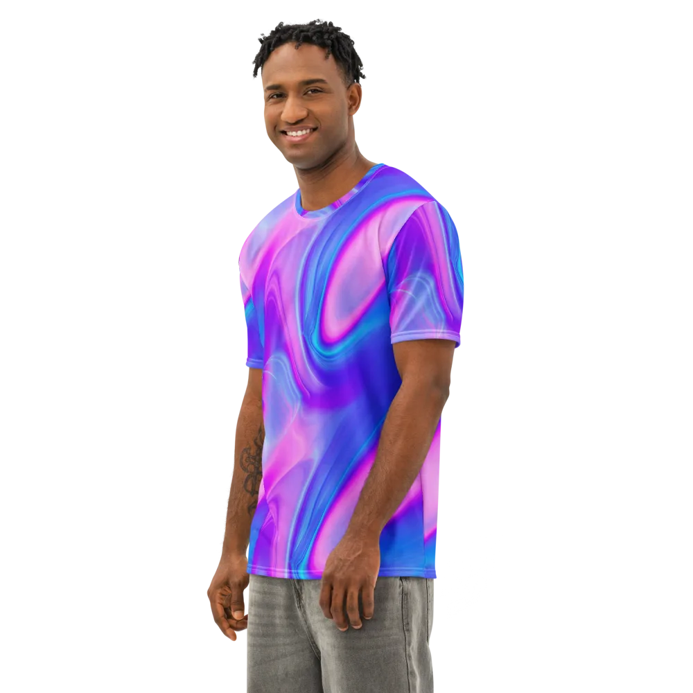 Cosmic Satin on Men's Cotton Crew Neck T-Shirt — Left Front