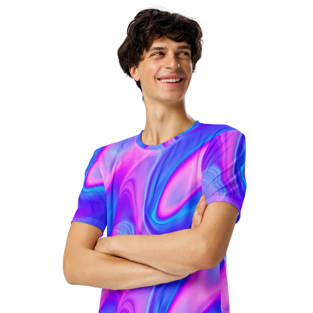 Cosmic Satin on Men's Crew Neck T-Shirt — Left Front