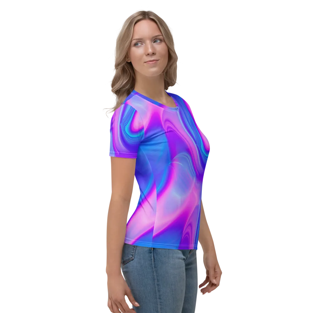 Cosmic Satin on Women's Crew Neck T-Shirt — Right