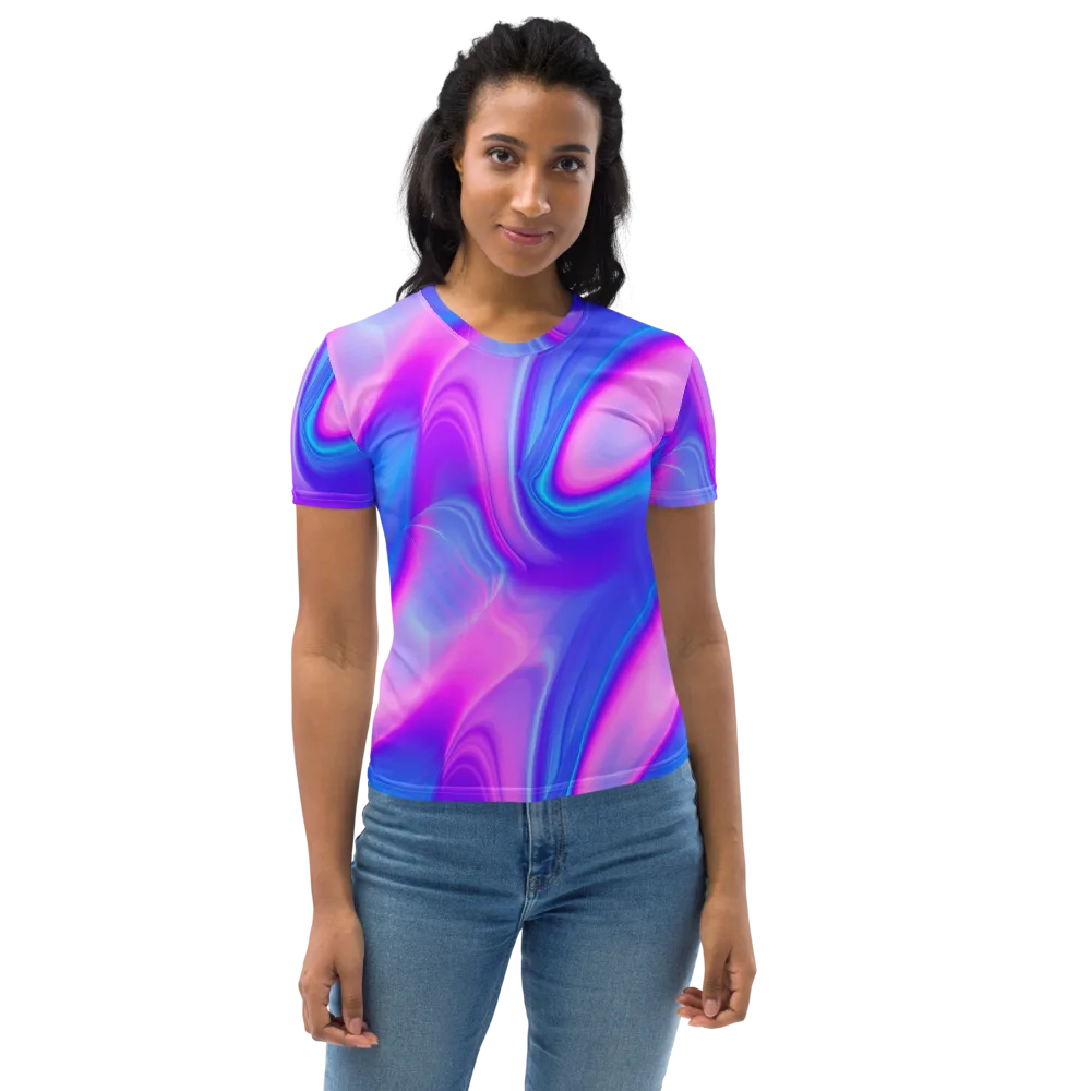 Cosmic Satin on Women's Crew Neck T-Shirt — Front