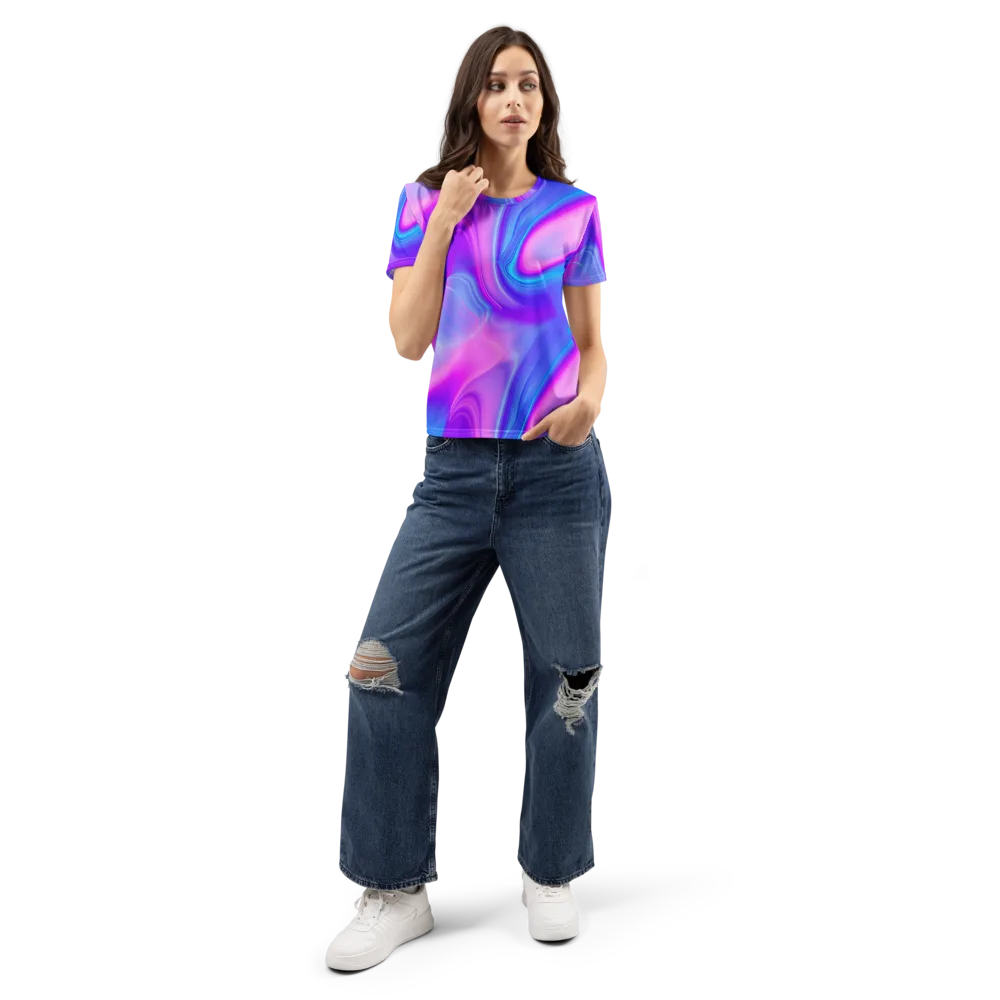 Cosmic Satin on Women's Crew Neck T-Shirt — Front