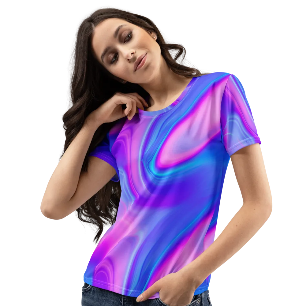 Cosmic Satin on Women's Crew Neck T-Shirt — Left Front