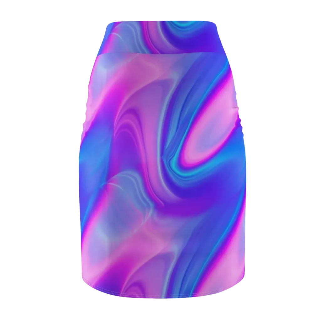 Cosmic Satin on Pencil Skirt — Back
