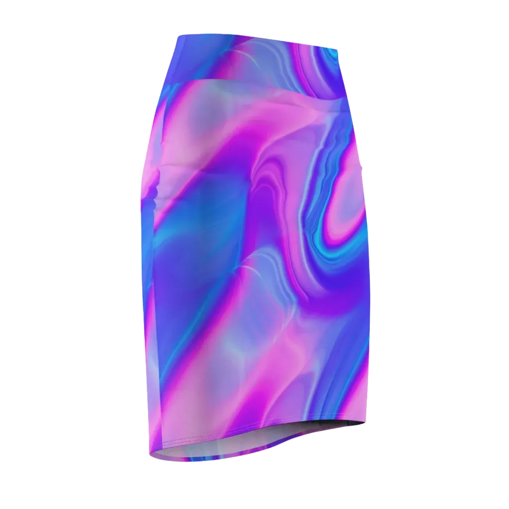 Cosmic Satin on Pencil Skirt — Front Side