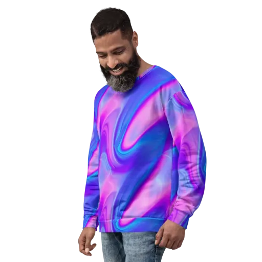 Cosmic Satin on a Sweatshirt