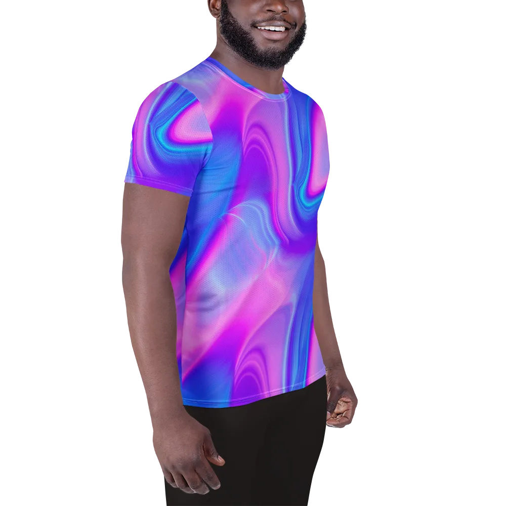 Cosmic Satin on Men's Athletic T-Shirt — Right