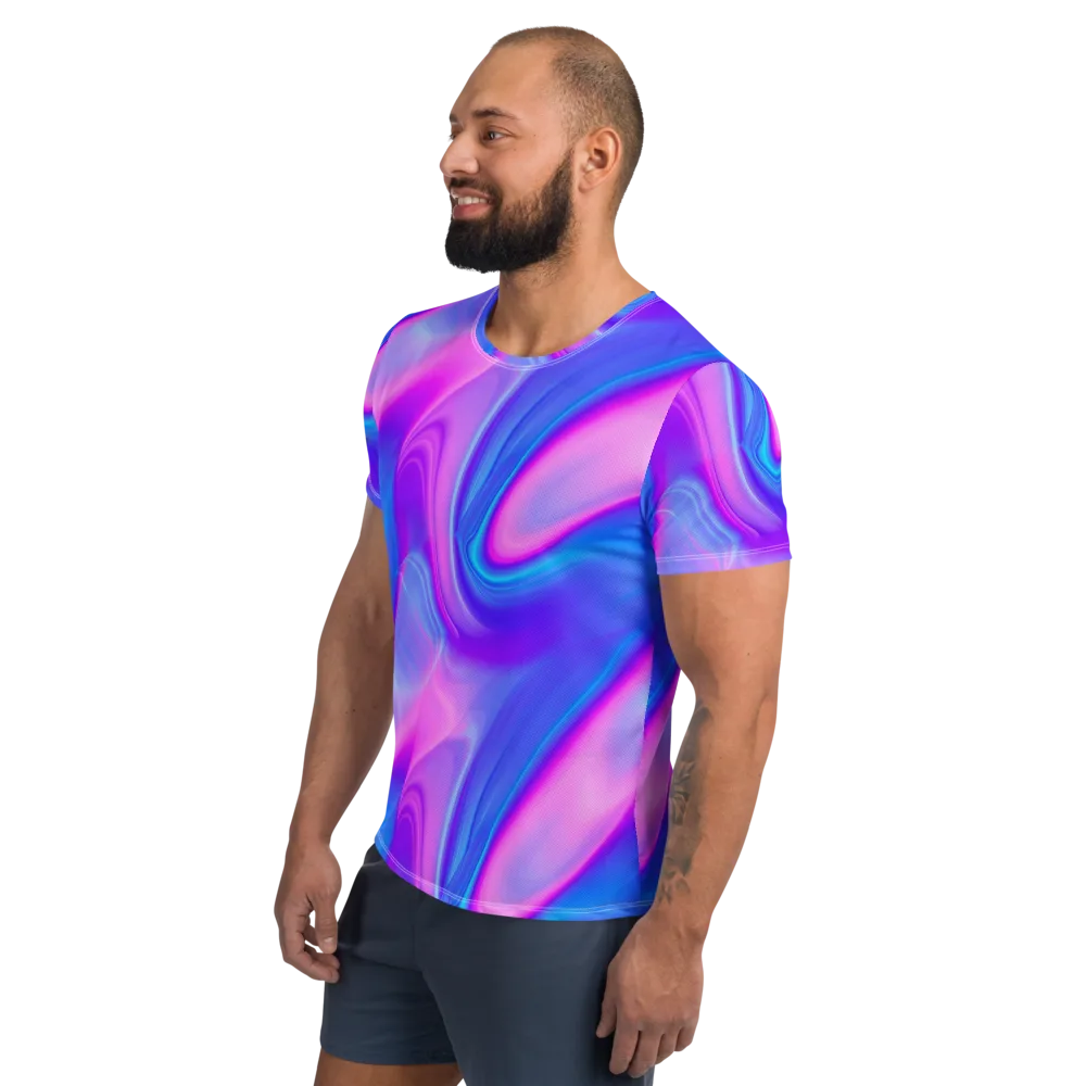 Cosmic Satin on Men's Athletic T-Shirt — Left