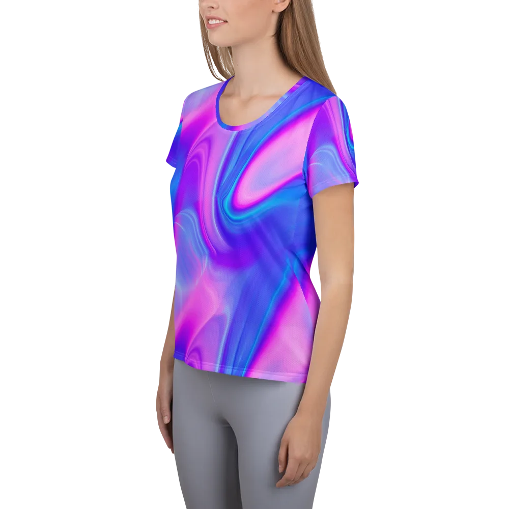 Cosmic Satin on Women's Athletic T-Shirt — Left