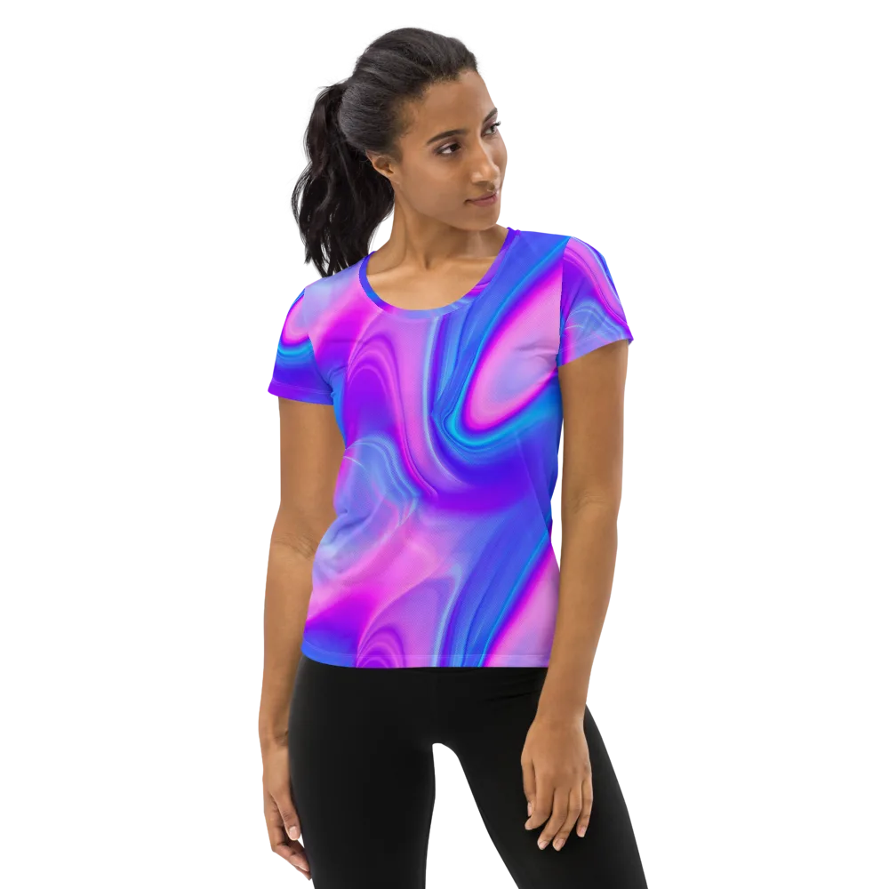 Cosmic Satin on Women's Athletic T-Shirt — Front