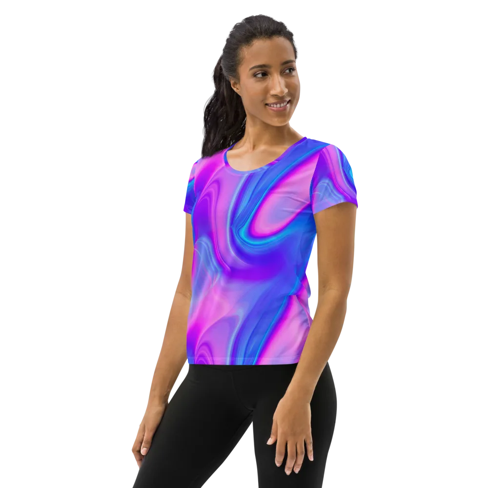 Cosmic Satin on Women's Athletic T-Shirt — Left