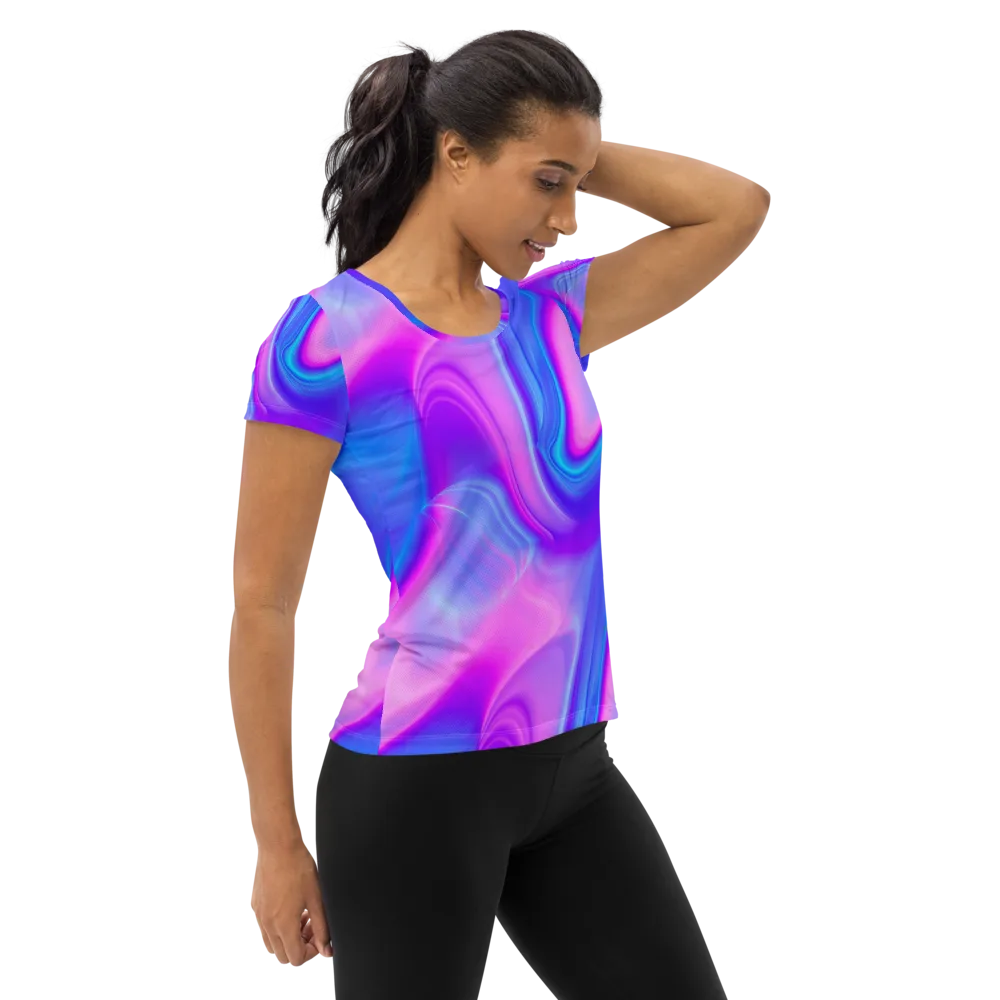 Cosmic Satin on Women's Athletic T-Shirt — Right