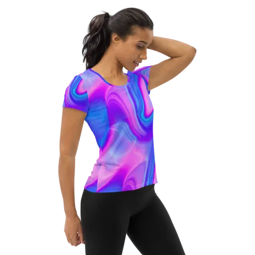 Cosmic Satin on a Women's Athletic T-Shirt
