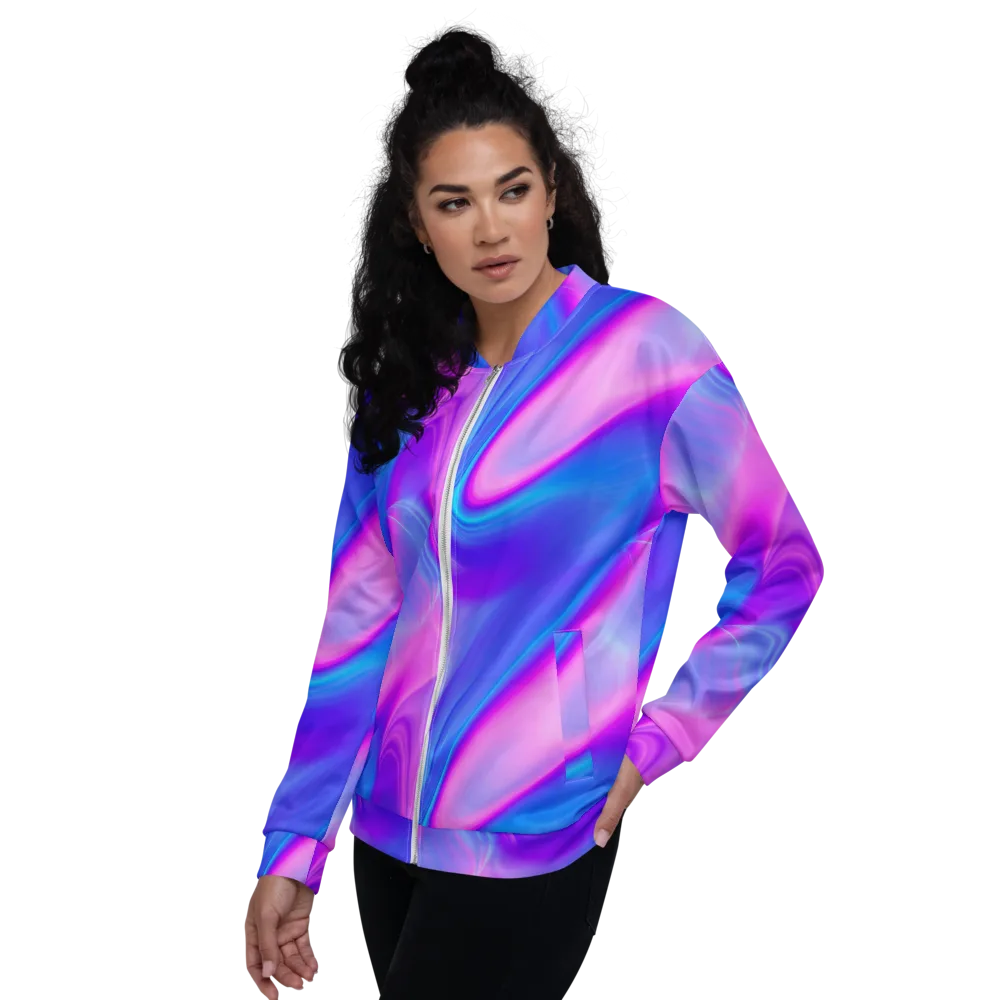 Cosmic Satin on Bomber Jacket — Left