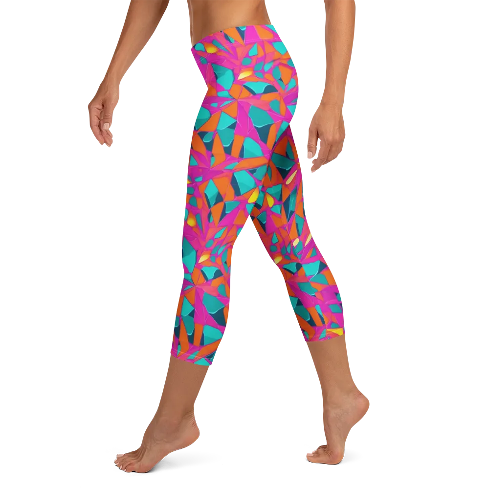 Tropical Fracture on Capri Leggings — Left