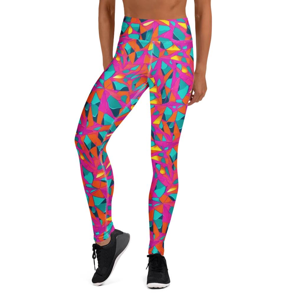 Tropical Fracture on Yoga Leggings — Front