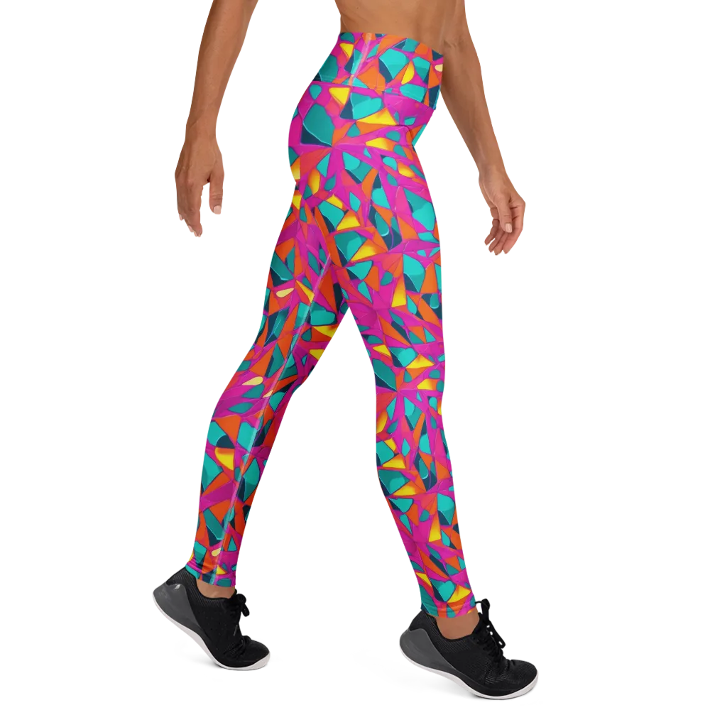 Tropical Fracture on Yoga Leggings — Right