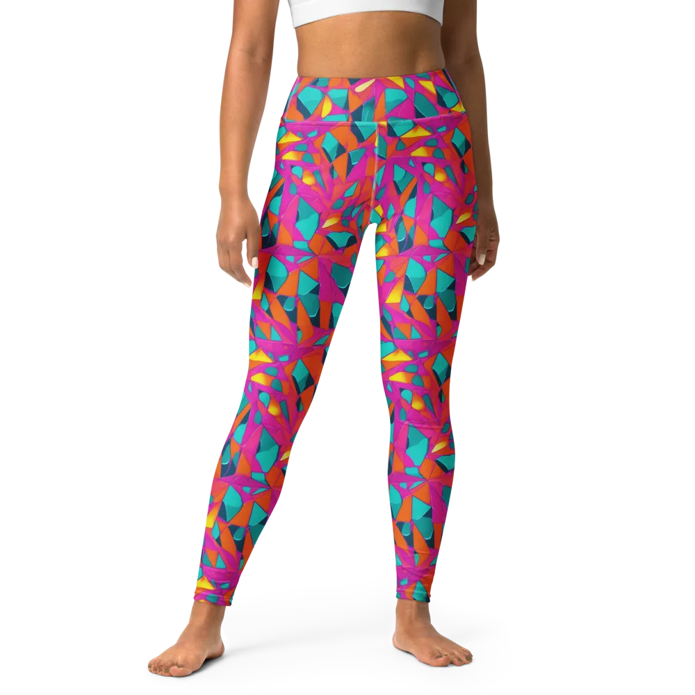 Tropical Fracture on Yoga Leggings — Front
