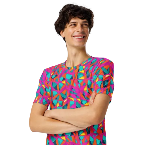 Tropical Fracture on a Men's Crew Neck T-Shirt