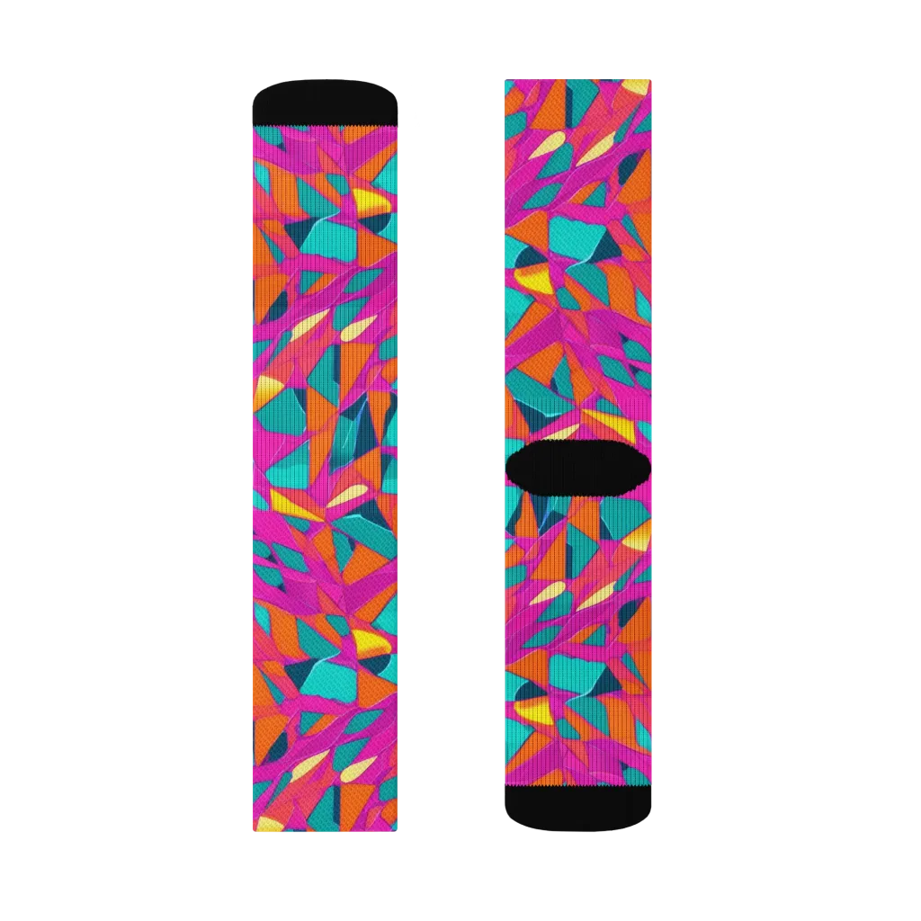 Tropical Fracture on Socks — Right Sock