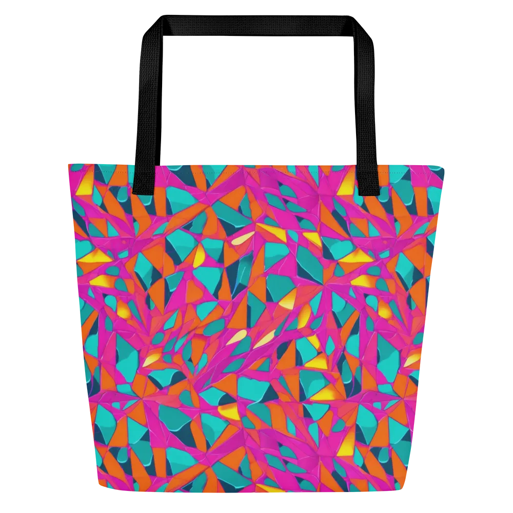 Tropical Fracture on Large Tote Bag W/ Pocket — Front