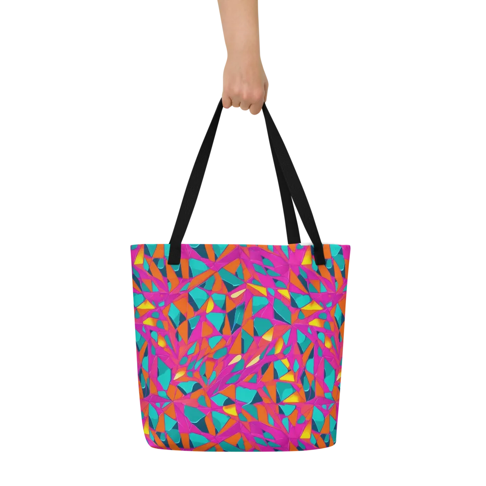 Tropical Fracture on Large Tote Bag W/ Pocket — Front