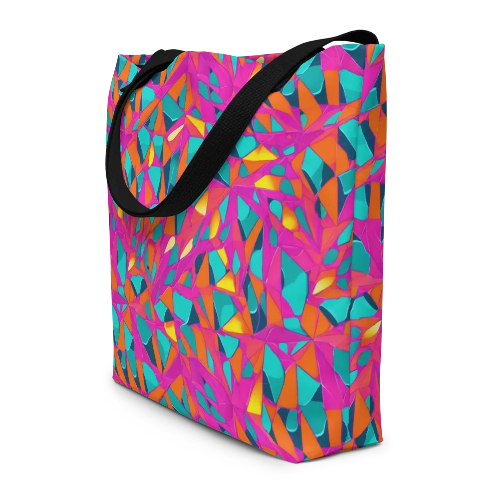 Tropical Fracture on Large Tote Bag W/ Pocket — Front