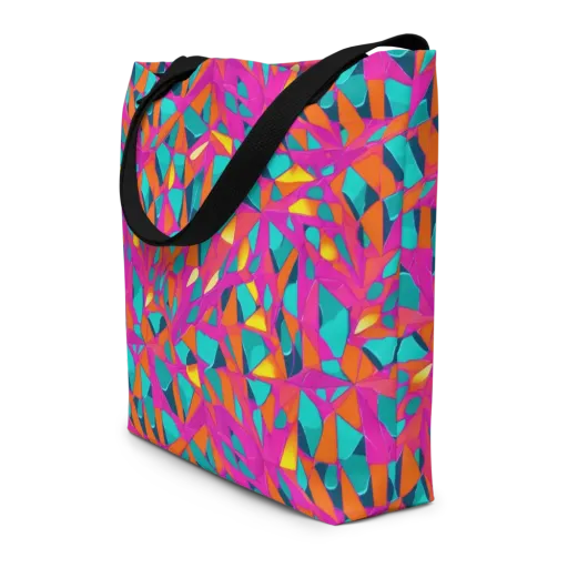 Tropical Fracture on a Large Tote Bag W/ Pocket