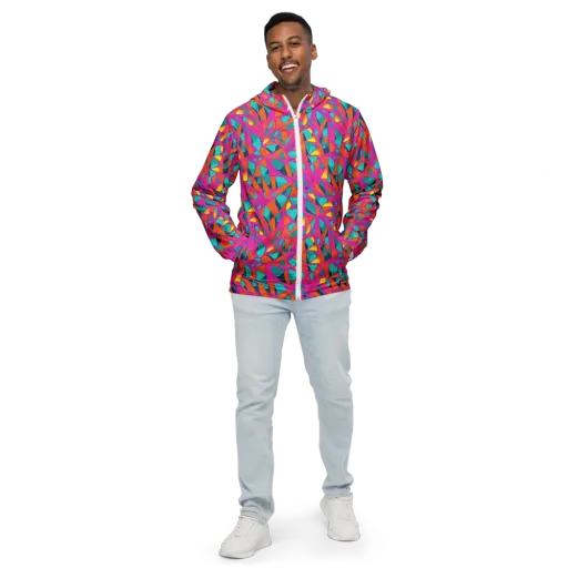 Tropical Fracture on a Men's Windbreaker