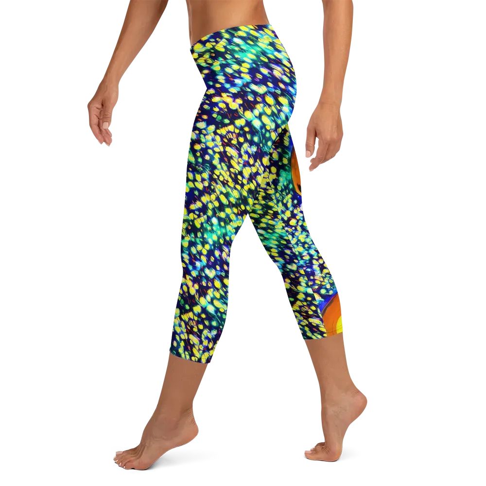 Illuminated Whirl on Capri Leggings — Left