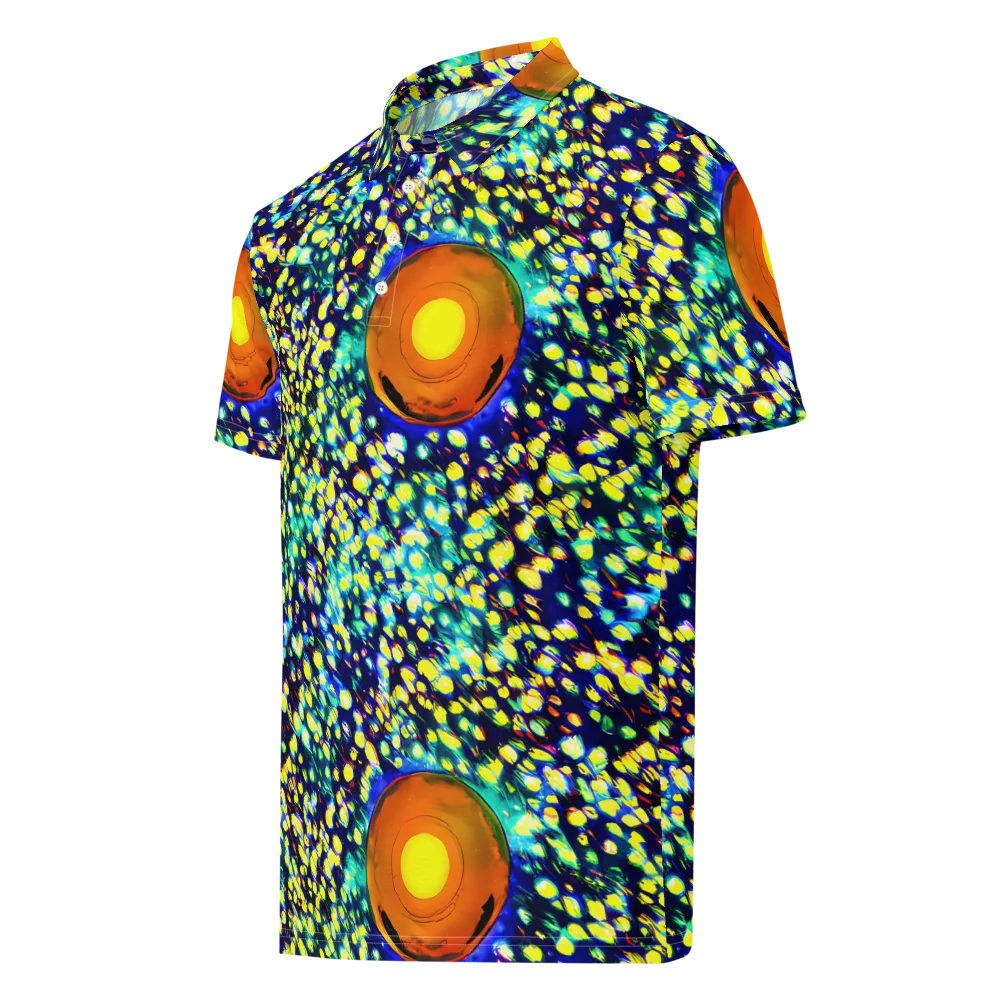 Illuminated Whirl on Men's Slim Fit Polo Shirt — Left Front