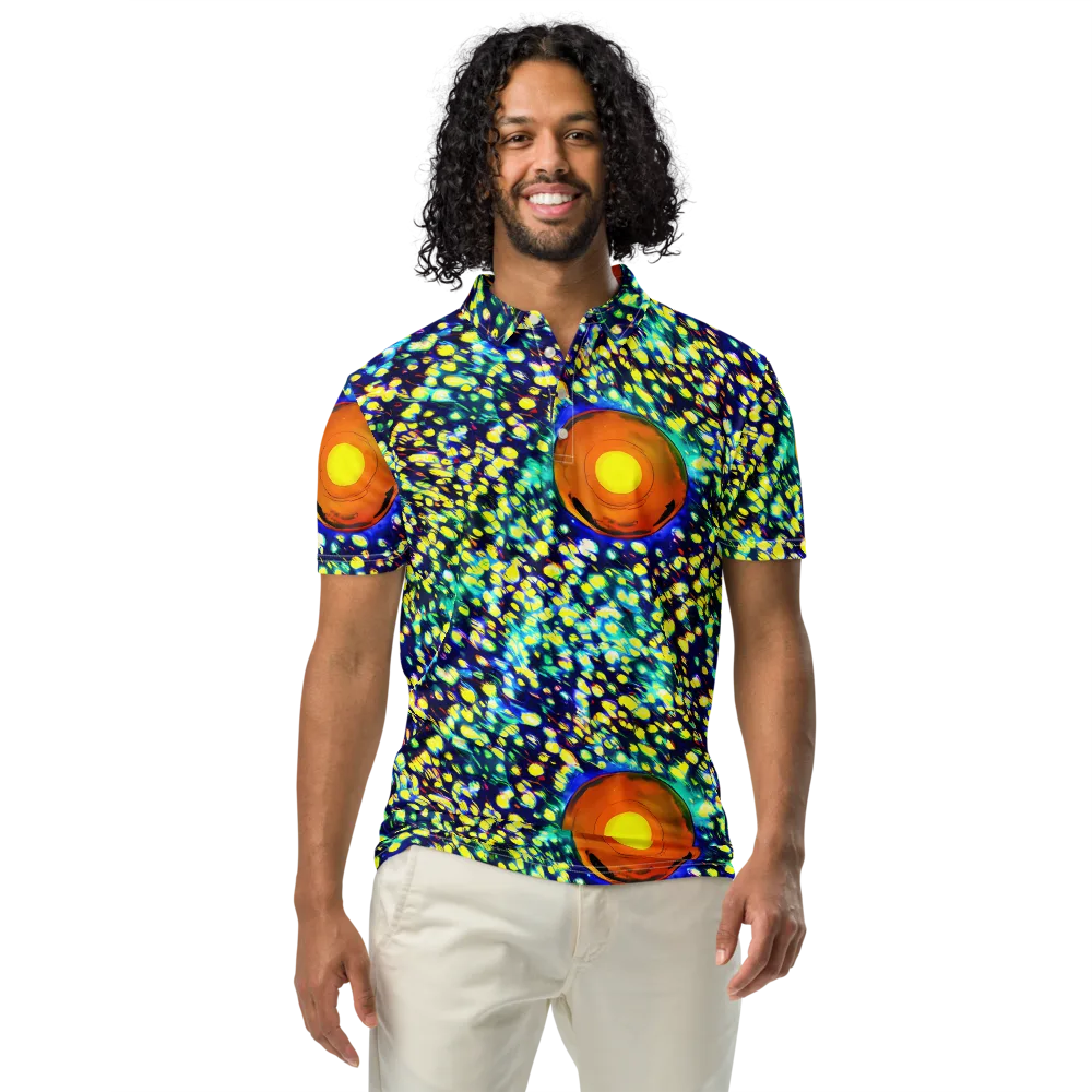 Illuminated Whirl on Men's Slim Fit Polo Shirt — Front