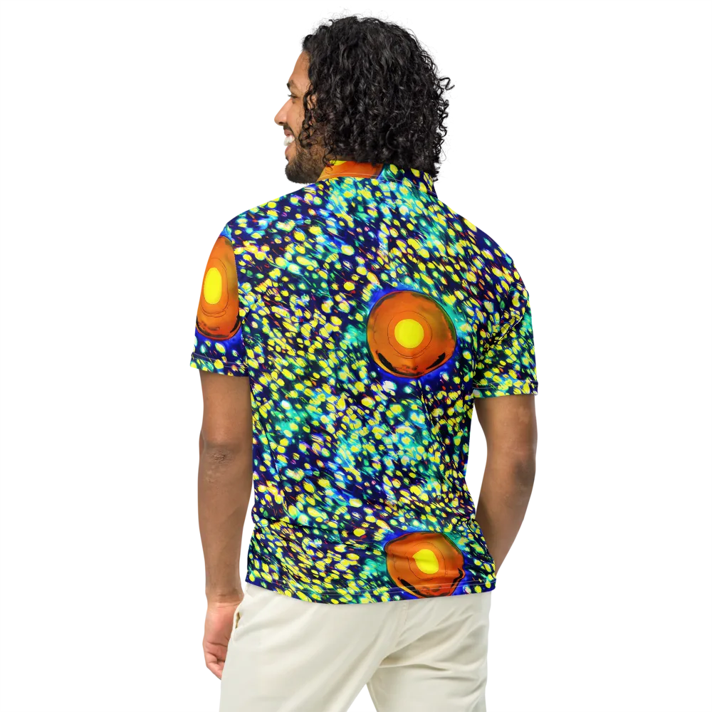Illuminated Whirl on Men's Slim Fit Polo Shirt — Back