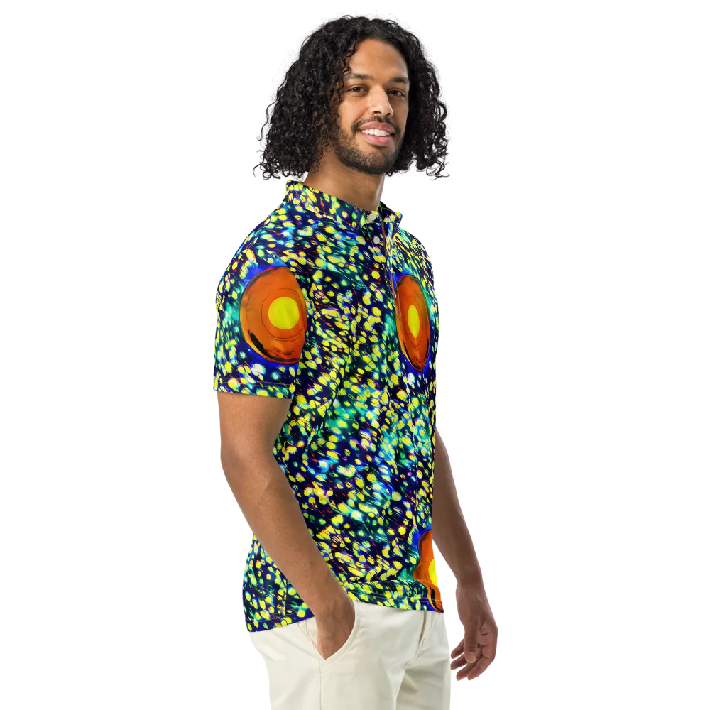 Illuminated Whirl on Men's Slim Fit Polo Shirt — Right Front
