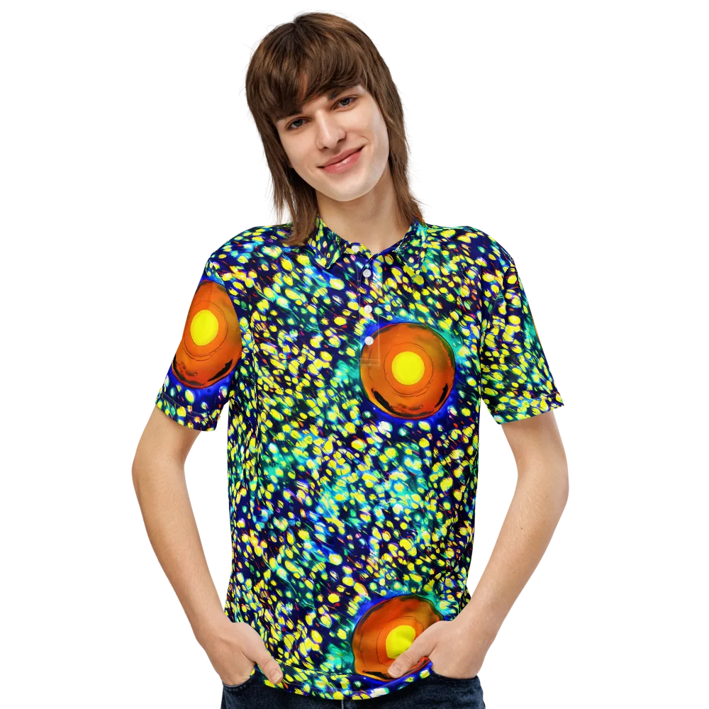 Illuminated Whirl on Men's Slim Fit Polo Shirt — Front