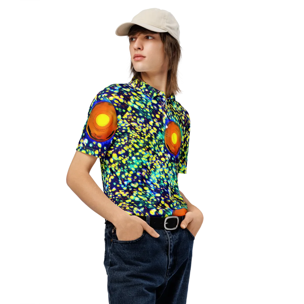 Illuminated Whirl on Men's Slim Fit Polo Shirt — Right Front