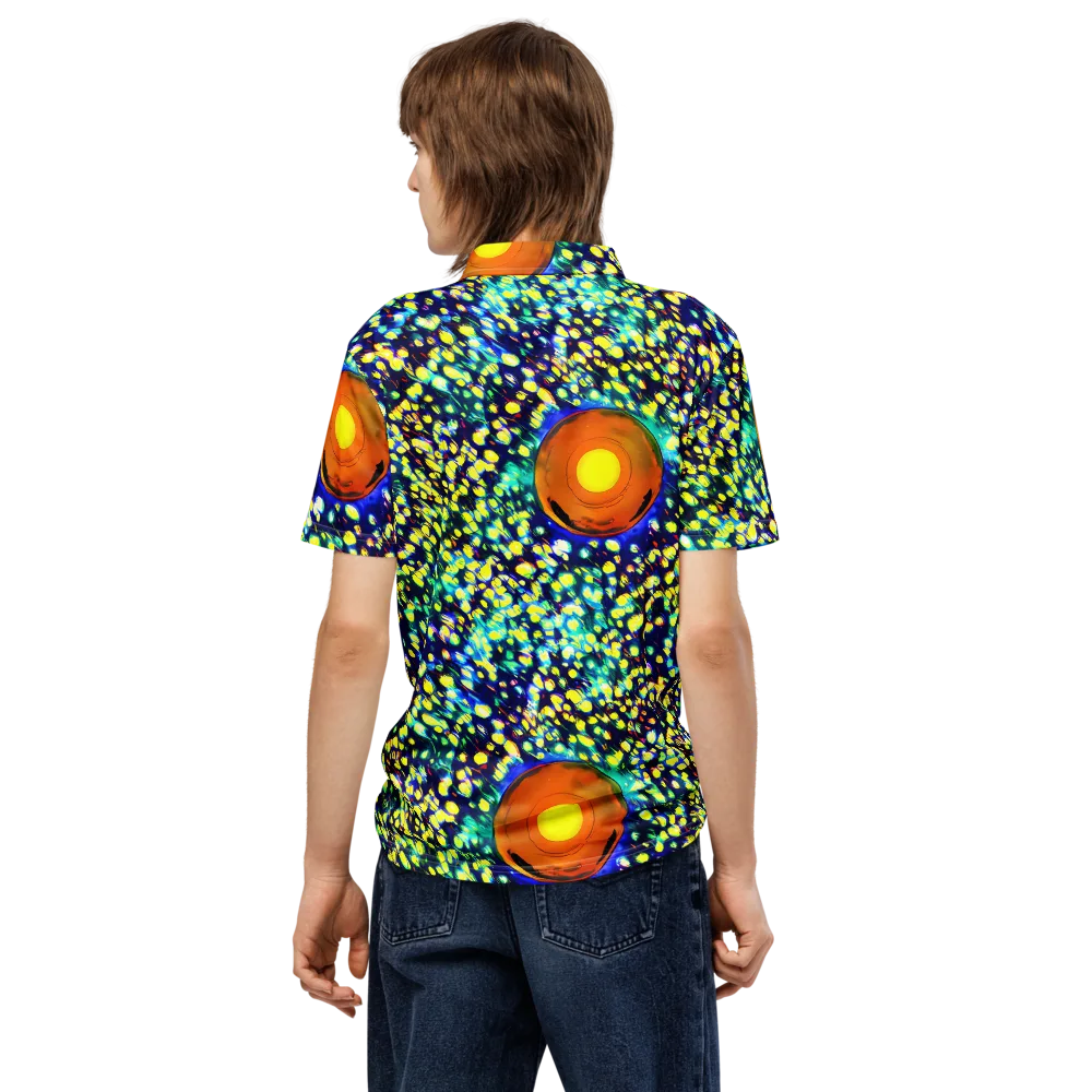 Illuminated Whirl on Men's Slim Fit Polo Shirt — Back
