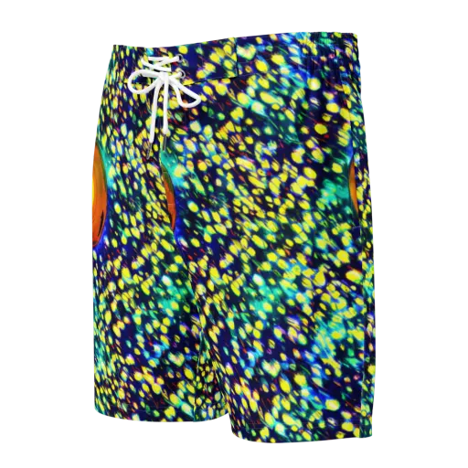 Illuminated Whirl on a Men's Board Shorts