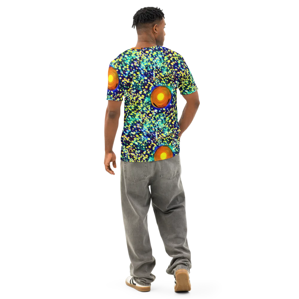 Illuminated Whirl on Men's Cotton Crew Neck T-Shirt — Back