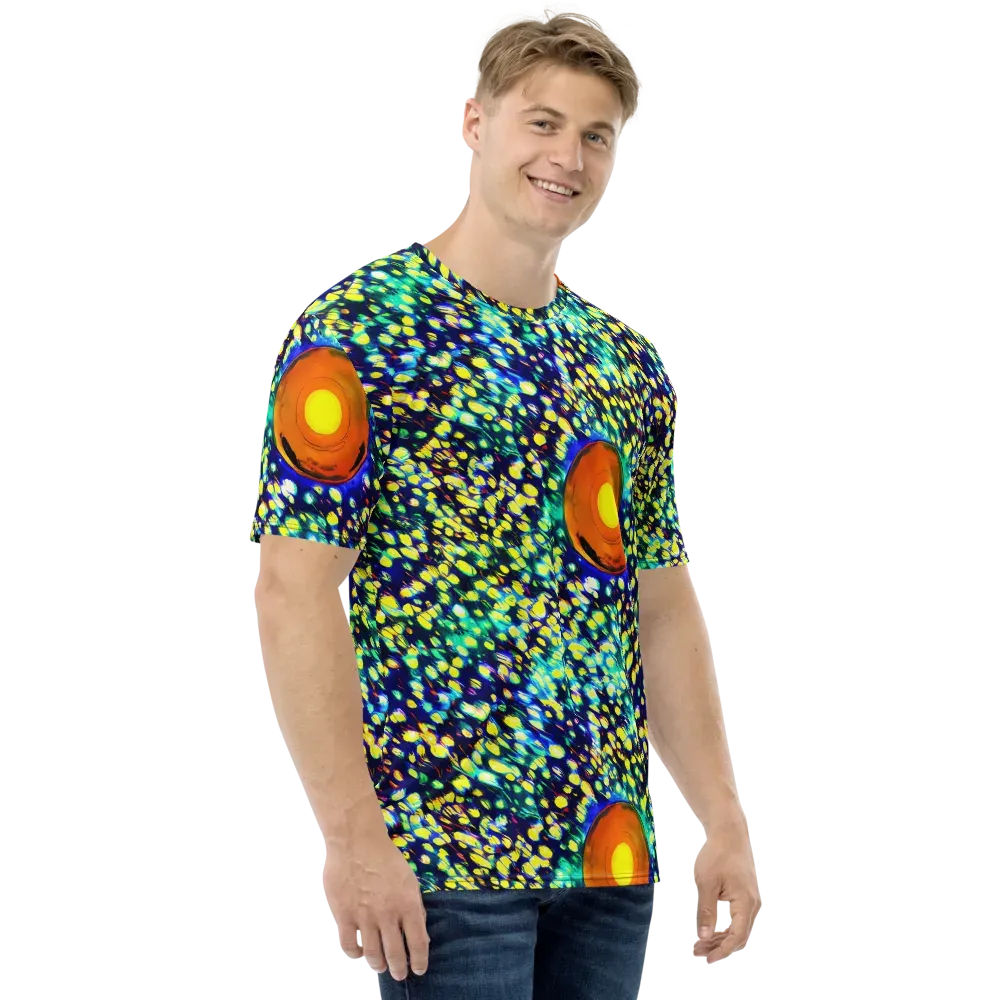 Illuminated Whirl on Men's Crew Neck T-Shirt — Right