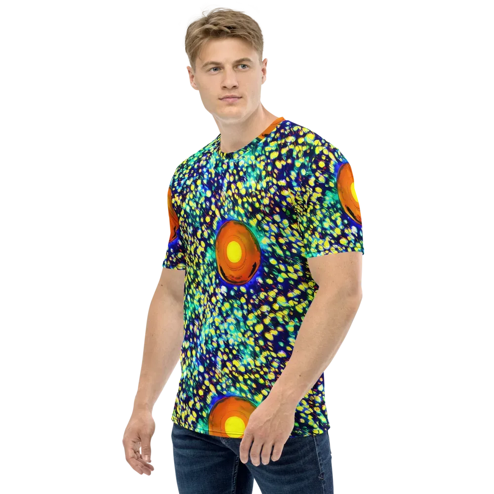 Illuminated Whirl on Men's Crew Neck T-Shirt — Left