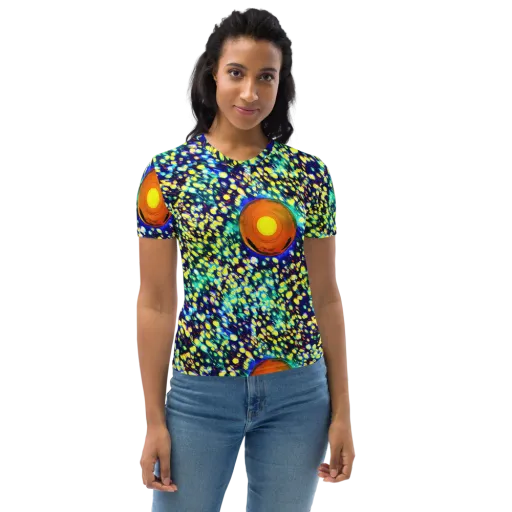 Illuminated Whirl on a Women's Crew Neck T-Shirt