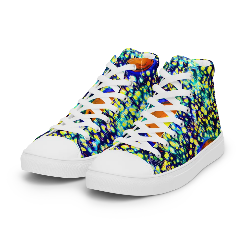 Illuminated Whirl on Women's High Top Canvas Shoes — Left Front