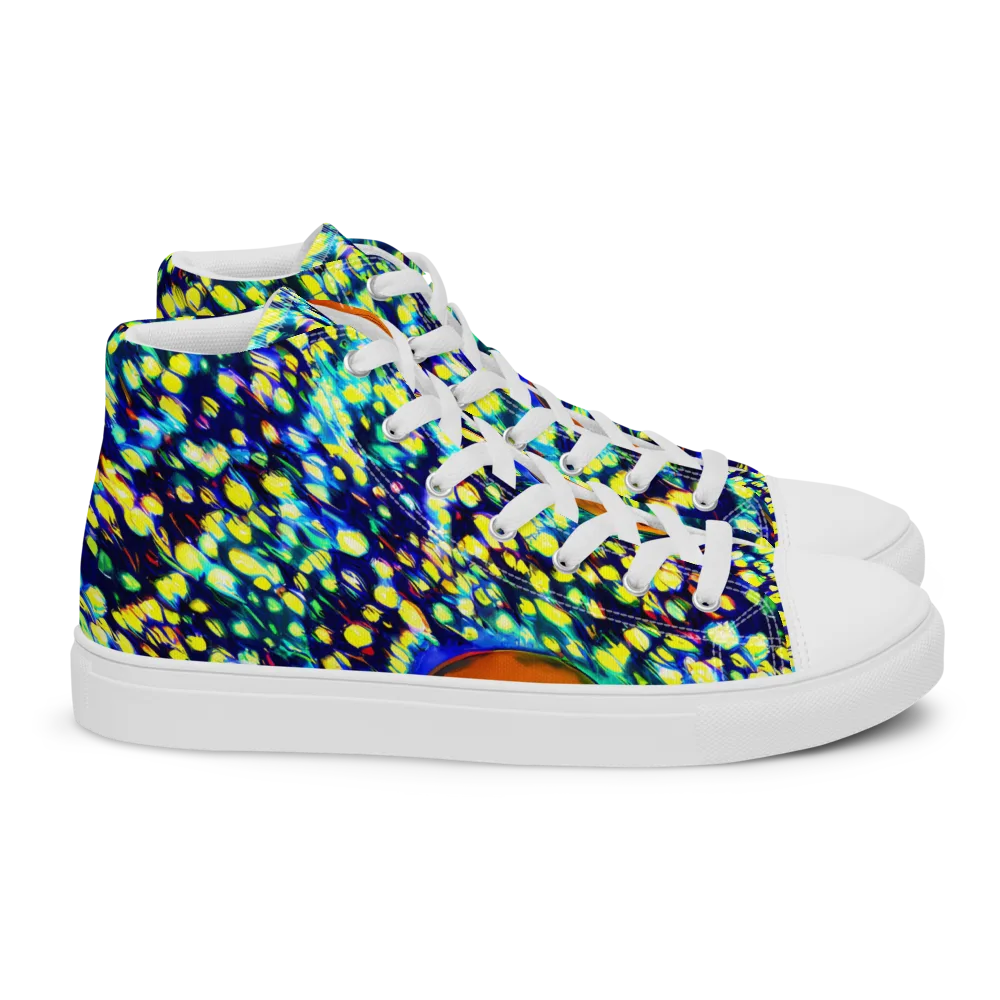 Illuminated Whirl on Women's High Top Canvas Shoes — Right