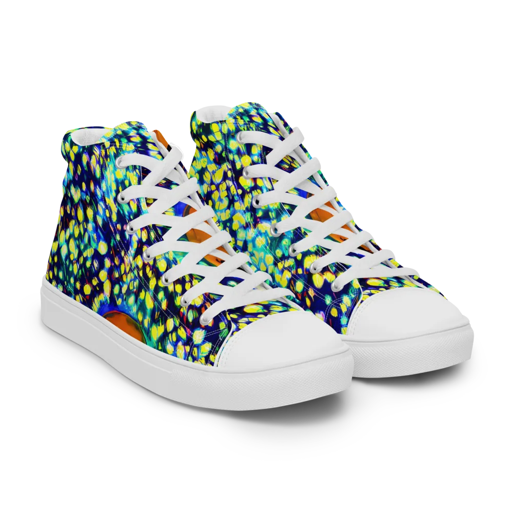 Illuminated Whirl on Women's High Top Canvas Shoes — Right Front