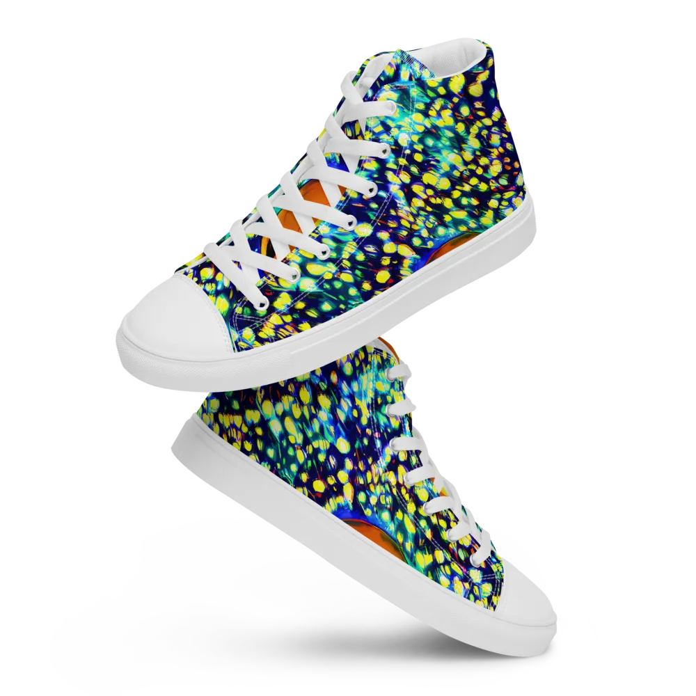 Illuminated Whirl on Women's High Top Canvas Shoes — Front