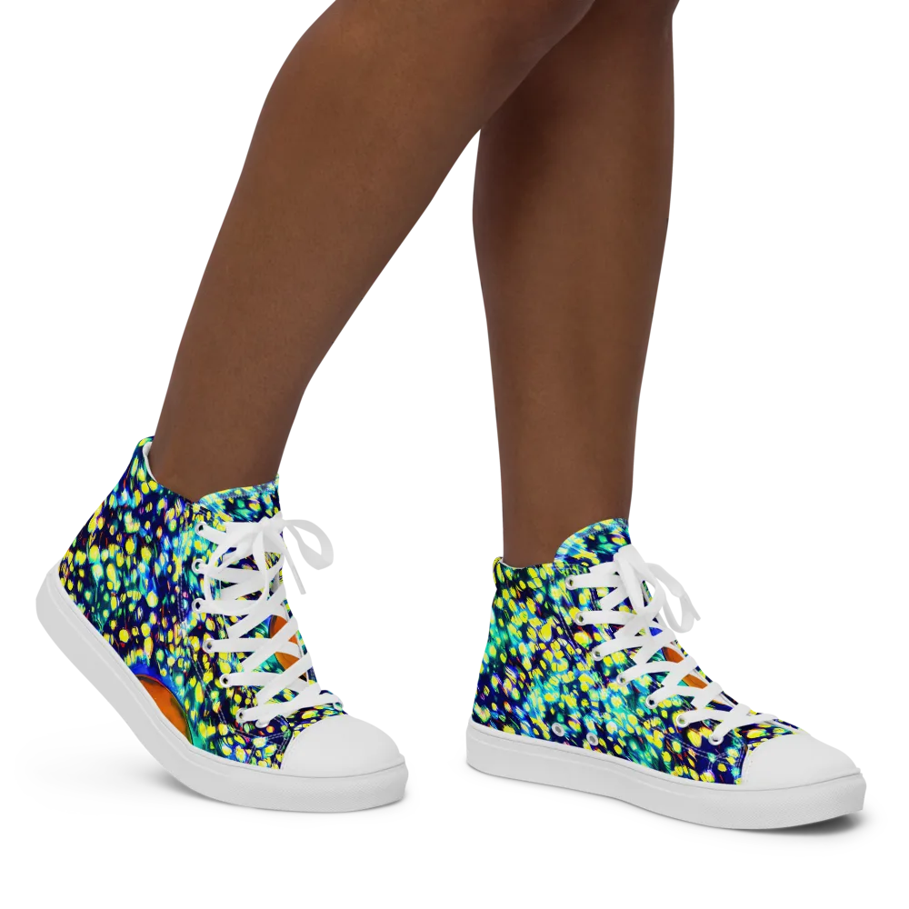 Illuminated Whirl on Women's High Top Canvas Shoes — Right