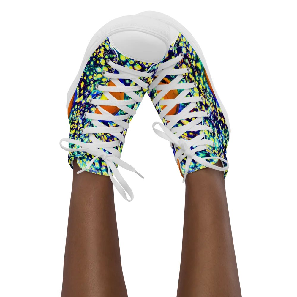 Illuminated Whirl on Women's High Top Canvas Shoes — Front